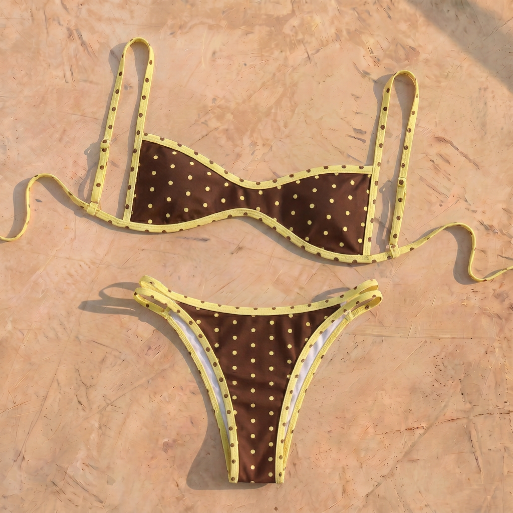 Bikini "ISLA" Polka Marrón
